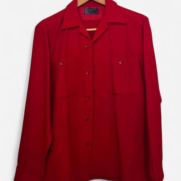 Vintage Pendleton 100% Virgin Wool Red Button-Up Shirt – Size M – Excellent Cond - Picture 3 of 6